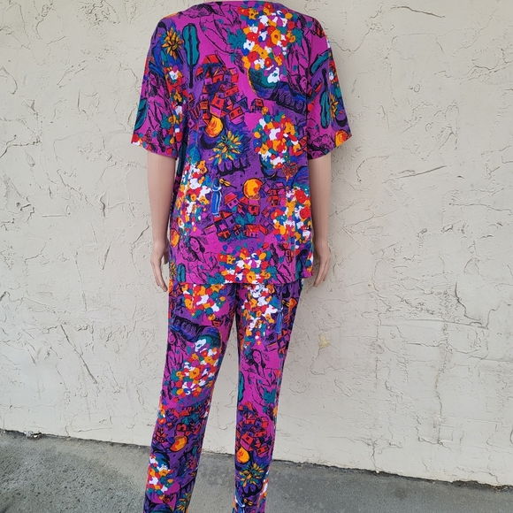 SOLD Vintage Art Deco Print Pants Set - Picture 7 of 8
